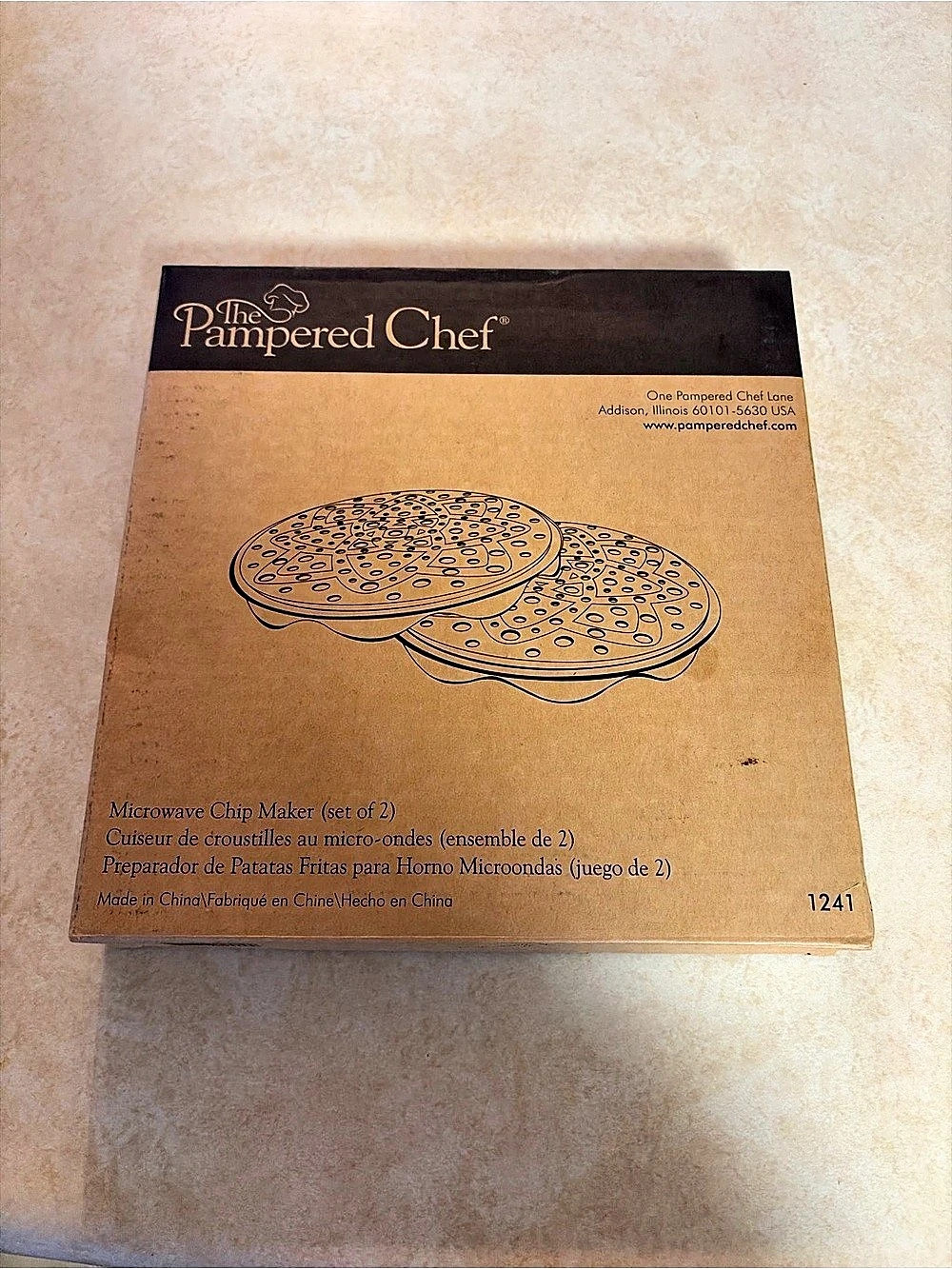 Pampered Chef Microwave Chip Maker Kitchen Tool Brown